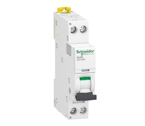 Schneider Electric Acti 9 Acti9 iDT40N MCB, 1+N, 32A Curve D, 230V AC