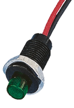 Oxley Green Panel Mount Indicator, 230V ac, 10.2mm Mounting Hole Size, Lead Wires Termination, IP66