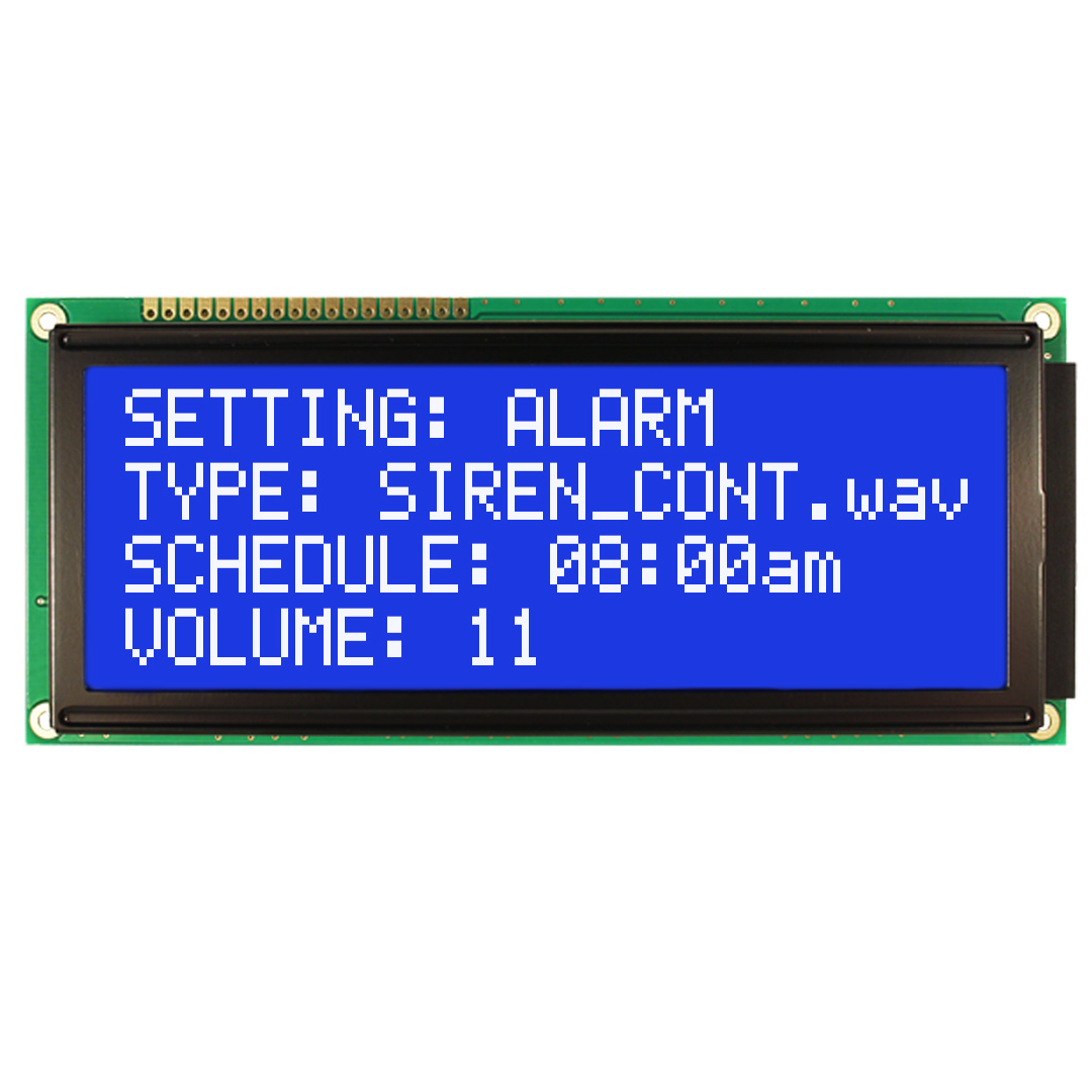 NEWHAVEN DISPLAY INTERNATIONAL NHD-0420E2Z-NSW-BBW Alphanumeric LCD Alphanumeric Display, White on Blue, 4 Rows by 20