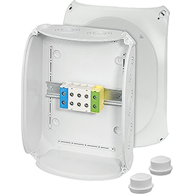 HENSEL KF Series Grey Polycarbonate Junction Box, IP66, IP67, IP69, 5 Terminals, 122 x 295 x 225mm
