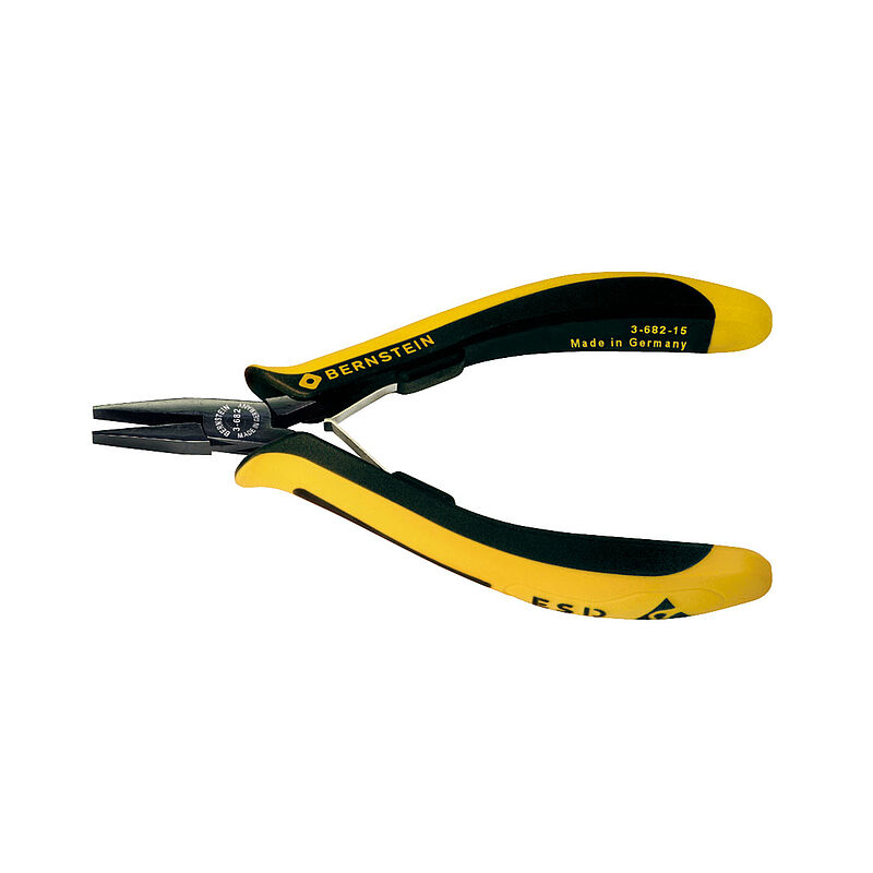 Bernstein 3-682-15 Flat Nose Pliers, 130 mm Overall, Flat Tip, 20mm Jaw, ESD