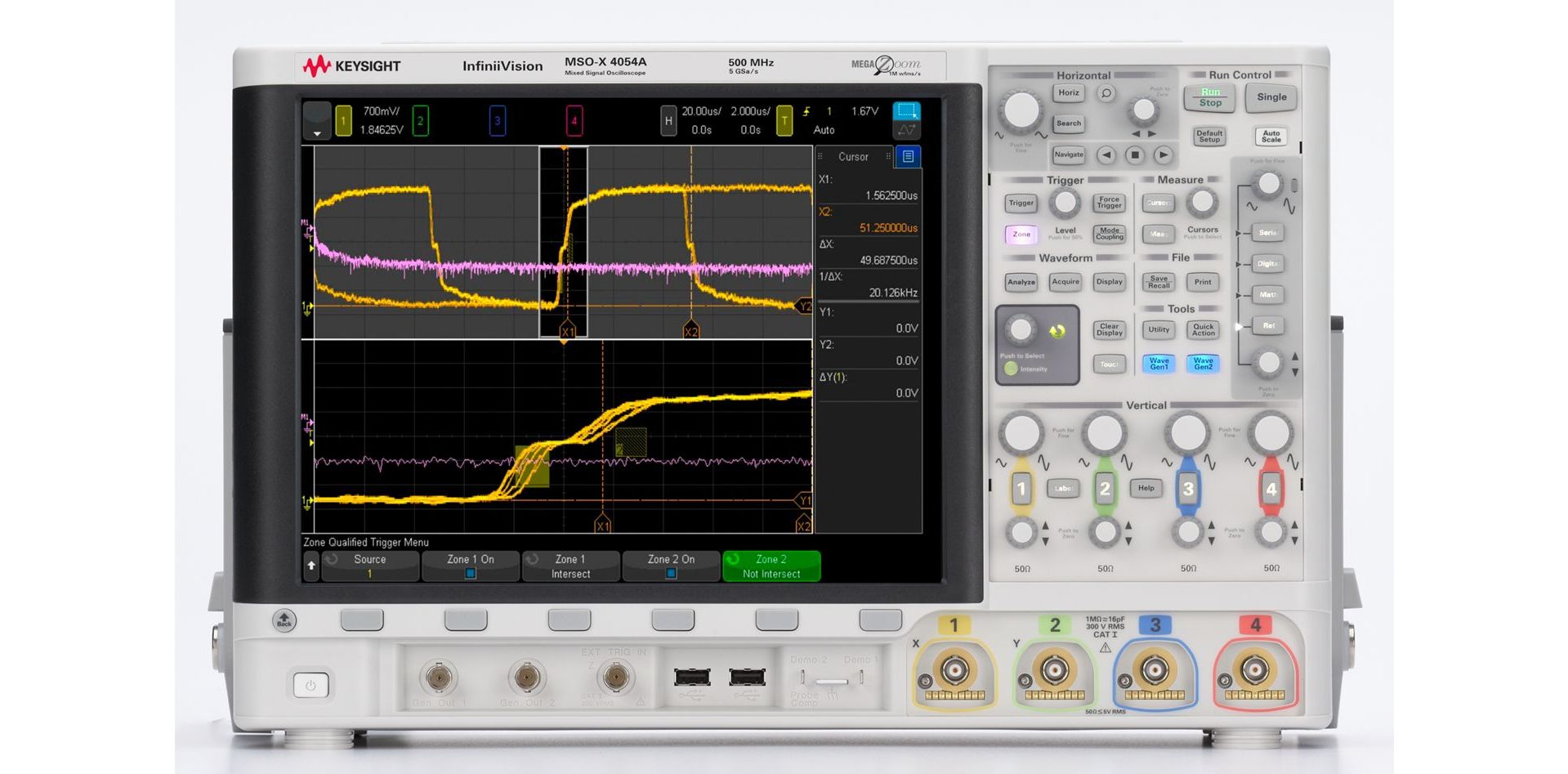 Keysight Technologies MSOX4054G 4000G Series, 500MHz Bench Oscilloscope, 4 Analogue Channels, 16 Digital Channels