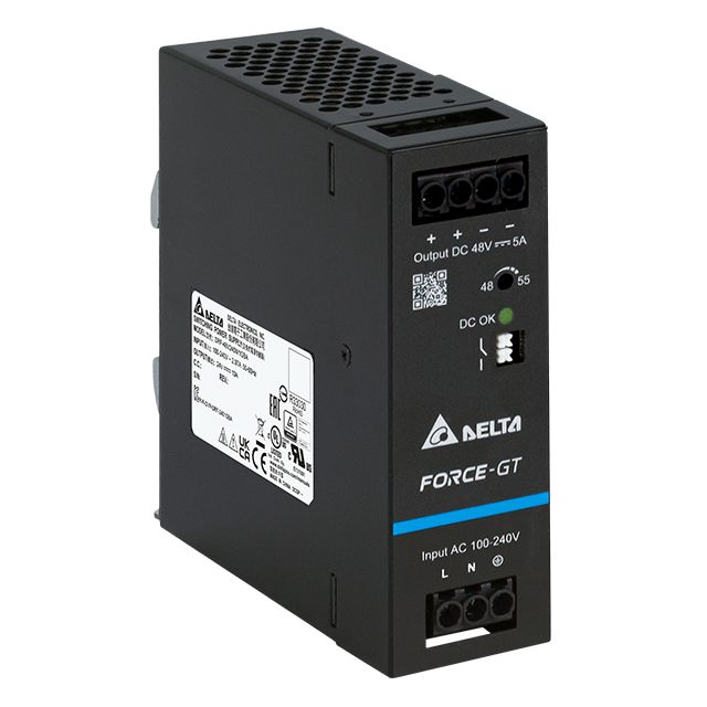 Delta Electronics DRF-240W Switched Mode DIN Rail Power Supply, 90 → 264V ac ac Input, 48V dc dc Output, 5A