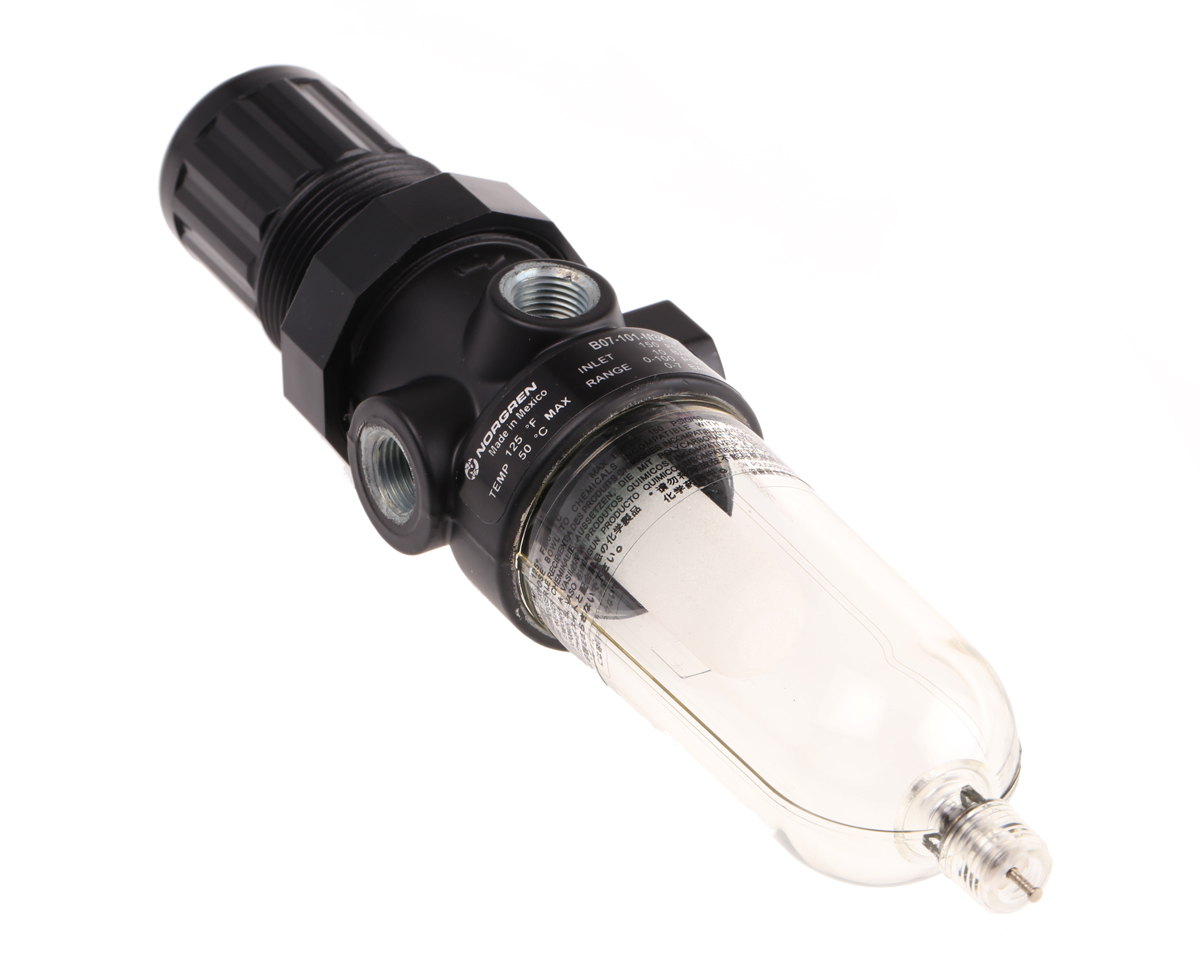 Norgren B07 Polycarbonate Filter Regulator, 40μm, G 1/8, Manual, 10 bar