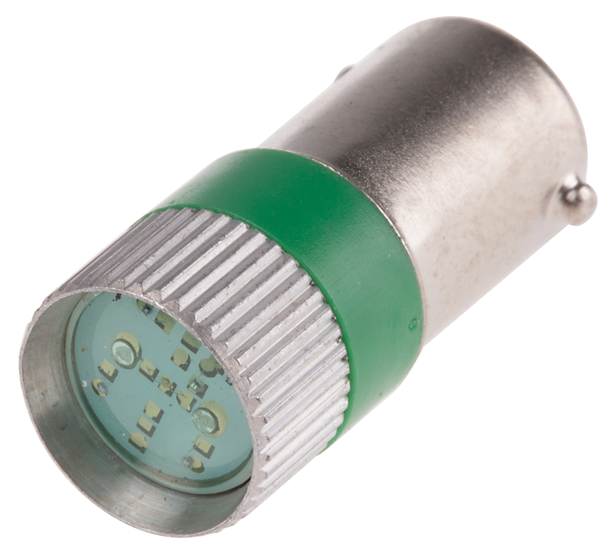RS PRO Green LED Indicator Lamp, 12V ac/dc, BA9s Base, 10mm Diameter, 170/160mcd