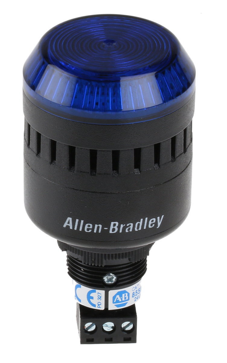 Allen Bradley 855PC Series Blue Sounder Beacon, 24 V ac/dc, Panel Mount, 98dB at 1 Metre