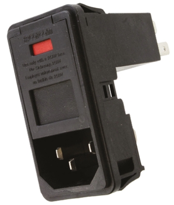 TE Connectivity 10A, 250 V ac Male Snap-In IEC Filter PS000D000, Spade 2 Fuse