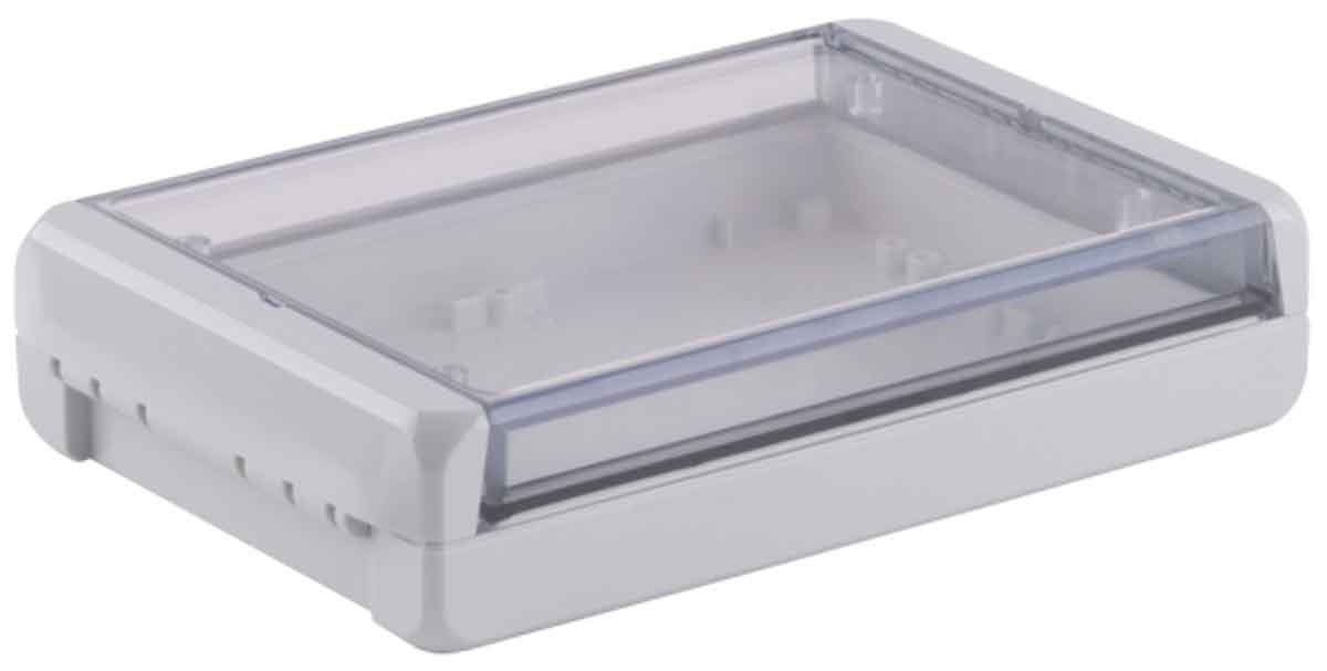 Bopla Bocube Series Light Grey Polycarbonate V0 Enclosure, IP66, IP68, IK07, Transparent Lid, 191 x 125 x 40mm