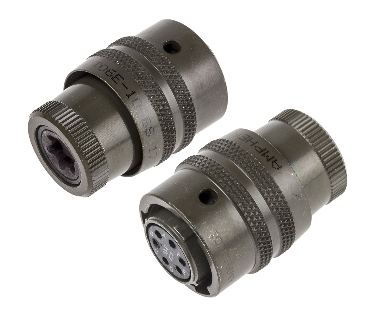 Amphenol Socapex, PT, Copper Alloy 6 Way Cable Mount MIL Spec Circular Connector PlugGreen, Socket Contacts,Shell Size