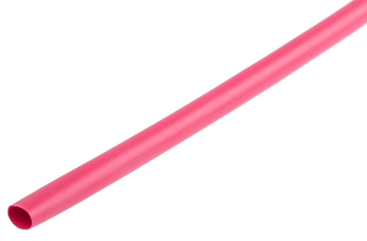 TE Connectivity Heat Shrink Tubing, Red 6mm Sleeve Dia. x 1.2m Length 3:1 Ratio, RNF-3000 Series