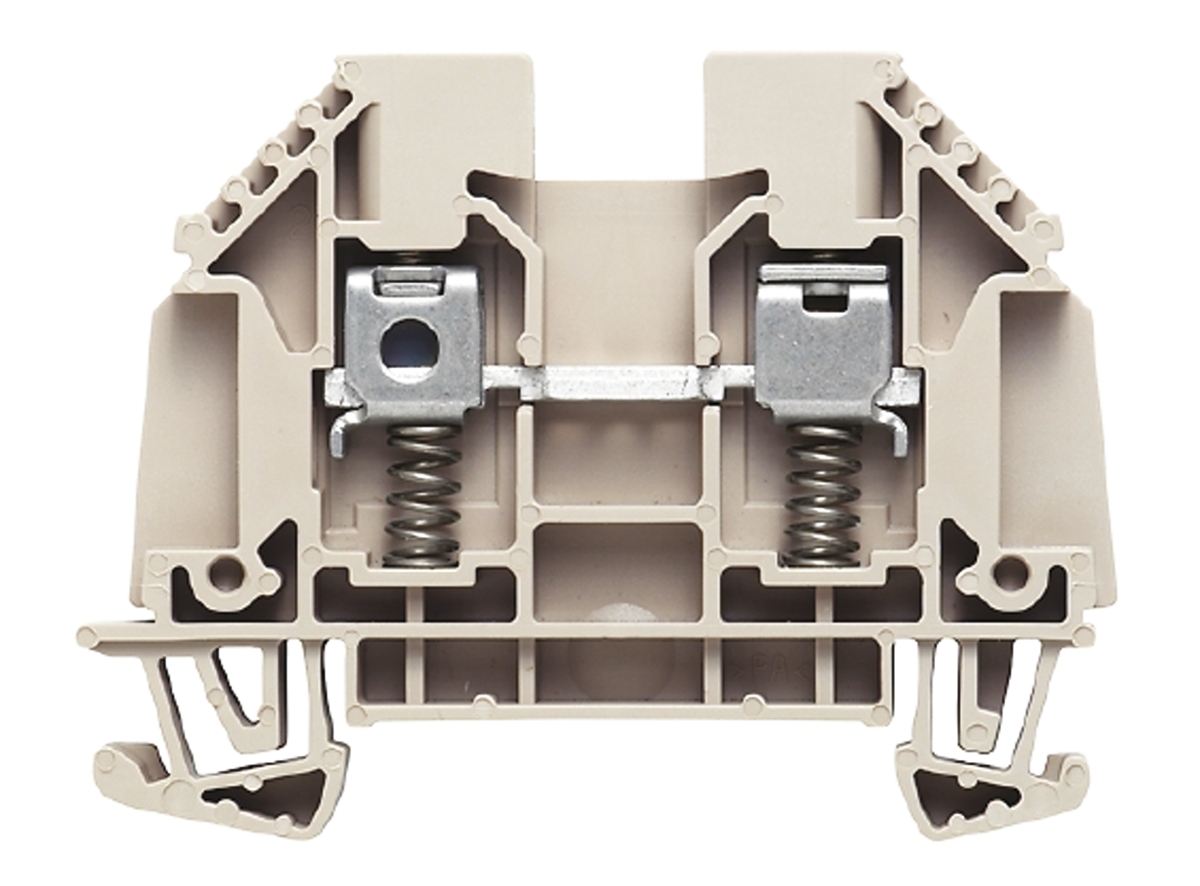 Weidmuller W Series Brown Feed Through Terminal Block, Single-Level, Screw Termination