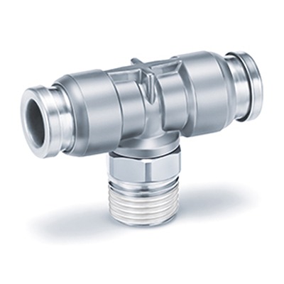 SMC KQB2 Series Branch Tee, 10 mm to R 1/4 Male, Threaded-to-Tube Connection Style, KQB2T10-02S