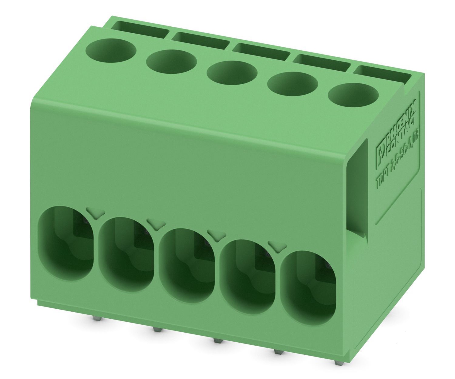Phoenix Contact TDPT 2.5/ 5-SC-5.08 Series PCB Terminal Block, 5-Contact, 5.08mm Pitch, Through Hole Mount, 1-Row,