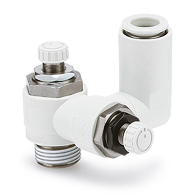 SMC AS230F Series Threaded Pneumatic Silencer & Exhaust Restrictor Function Fitting, M5 Inlet Port, 6mm Tube Inlet