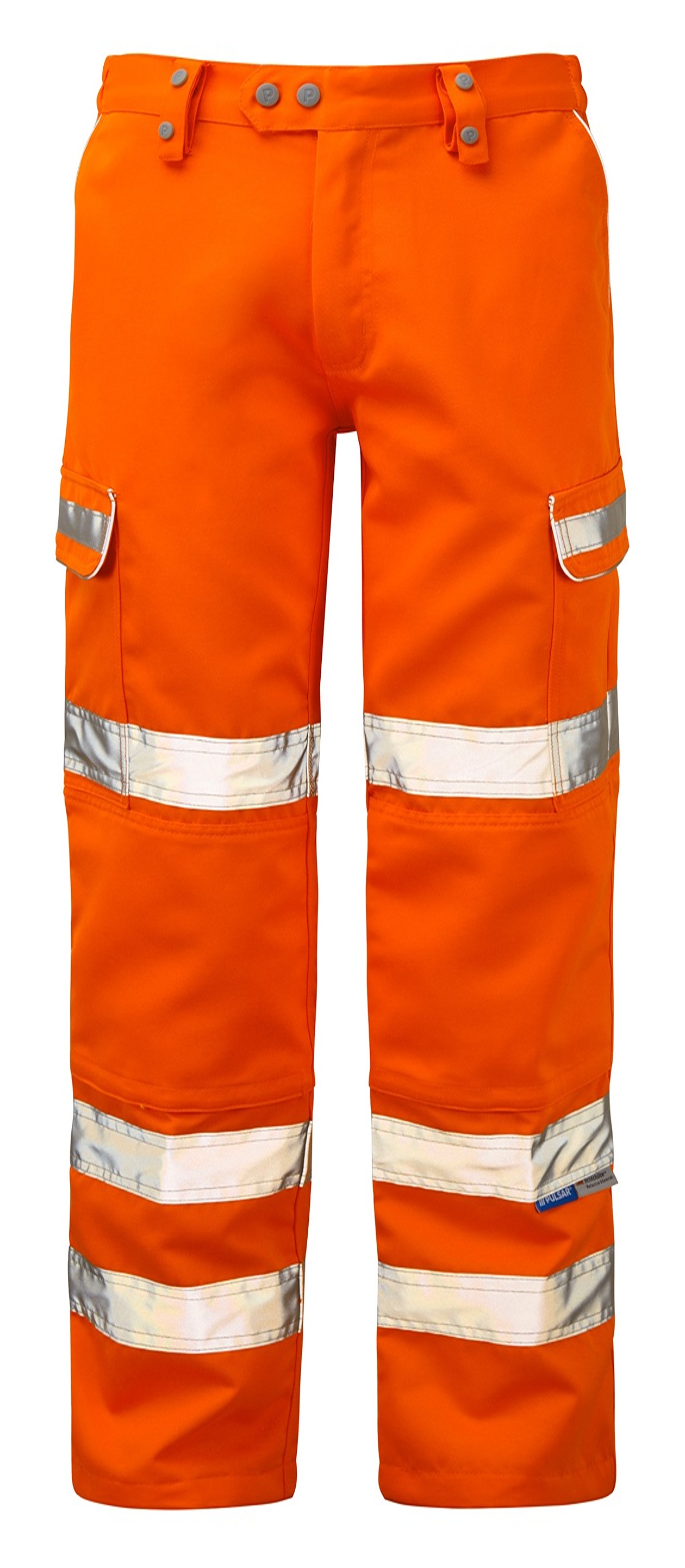 PULSAR PR336 Orange Hi Vis Trouser Water Repellent 46 in 46 Leg Length 31in