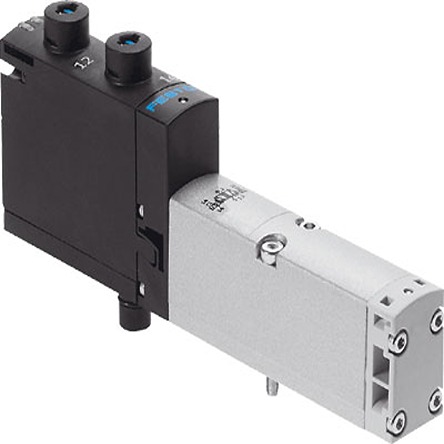 Festo 4 Exhausted, 5/3, Connection 2 Pressurized Solenoid Valve - Electrical G 1/8 VSVA Series 24V dc, 8039185