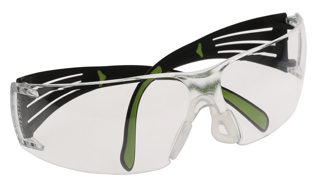 3M SecureFit 400 UV Safety Glasses, Clear PC Lens, Vented