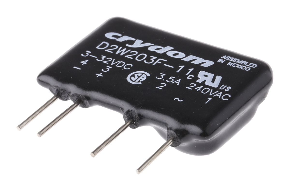 Sensata / Crydom D2W Series Solid State Relay, 3.5 A Load, PCB Mount, 280 V rms Load, 32 V dc Control