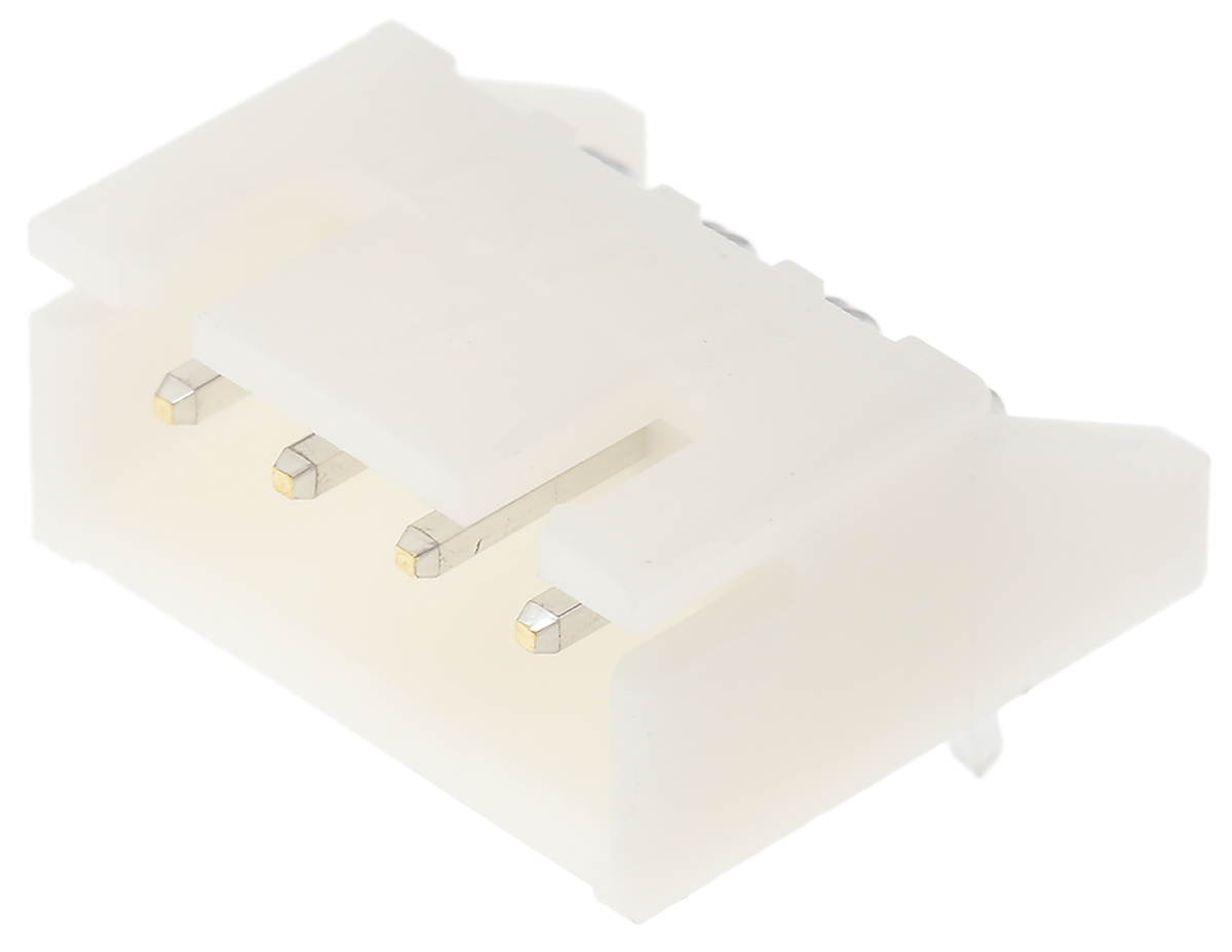 JST XH Series Right Angle Through Hole PCB Header, 4 Contact(s), 2.5 mm Pitch, 1 Row, Shrouded