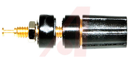 Mueller Electric 15A, Red Binding Post With Tellurium Copper Contacts and Gold Plated - 9.53mm Hole Diameter