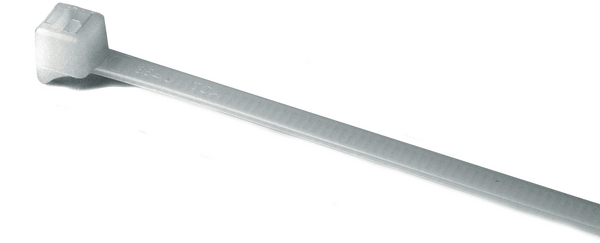 HellermannTyton Cable Ties, Inside Serrated, 100mm x 2.5 mm, Natural Polyamide 6.6 (PA66), Pk-100