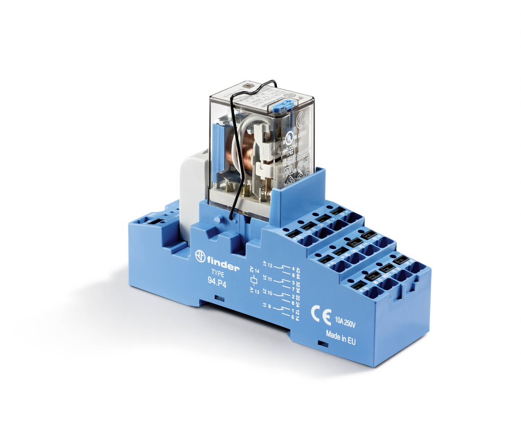 Finder 58 Series Interface Relay, DIN Rail Mount, 12V ac Coil, 4PDT, 4-Pole, 7A Load