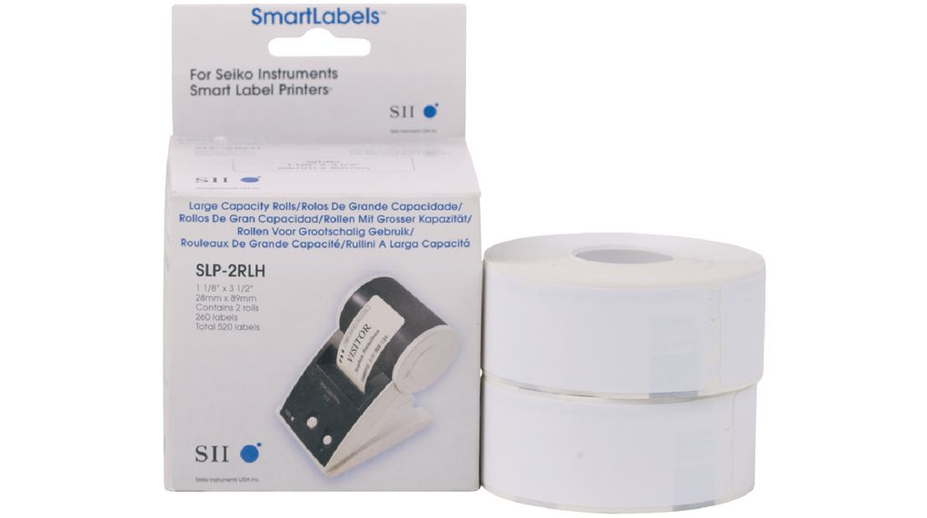 Seiko Instruments SLP White Label Roll, 28mm Width, 89mm Height, 260Per Roll Qty