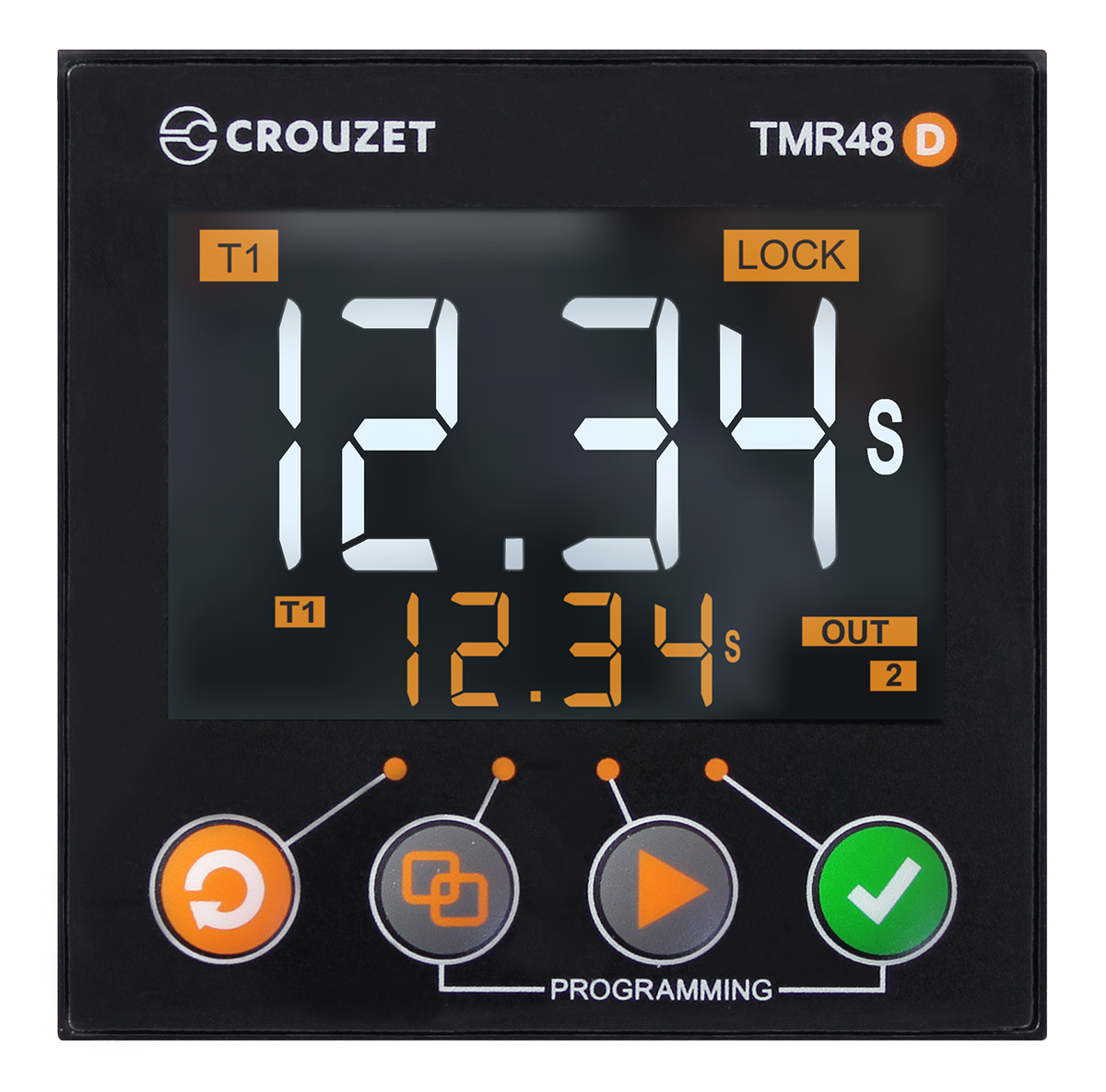 Crouzet Syr-Line Series Panel Mount Timer Relay, 24 → 240V ac/dc, 2-Contact, 0.001 → 9.999 s, 0.01