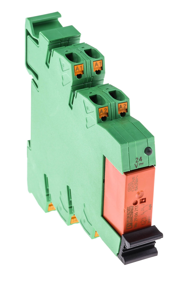 Phoenix Contact PLC-RPT- 24DC/21-21/EX Series Interface Relay, DIN Rail Mount, 24V dc Coil, DPDT, 2-Pole