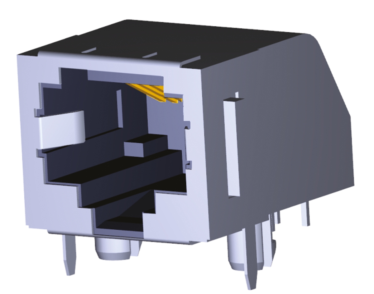 TE Connectivity 5555153 Series Female RJ45 Connector, PCB Mount, Cat3 Right Angle 1 Port 8 -Way