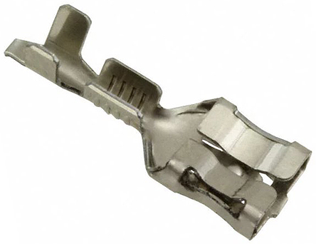 TE Connectivity FASTON .250 Uninsulated Female Spade Connector, Receptacle, 3 (Section E-E) mm, 4.5 (Section B-B) mm