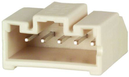 Hirose DF1E Series Right Angle Through Hole PCB Header, 5 Contact(s), 2.5 mm Pitch, 1 Row, Shrouded