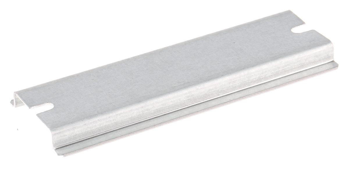 Fibox Steel Unperforated DIN Rail, Top Hat Compatible, 100mm x 35mm x 7.5mm