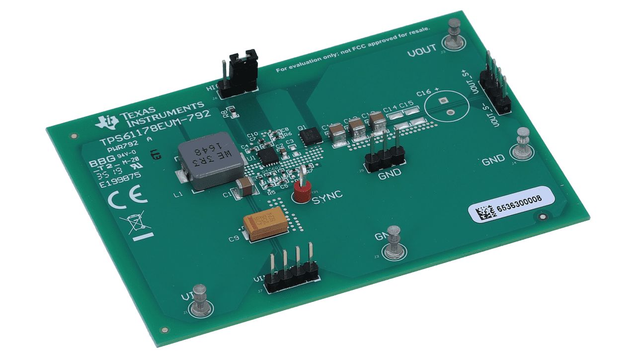 Texas Instruments Fully-Integrated Synchronous Boost Evaluation Module Boost Converter for TPS61178 for TPS61178