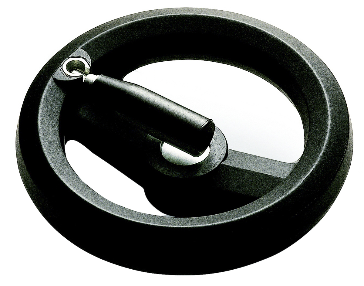 RS PRO Black Glass-Fibre Reinforced Technopolymer Hand Wheel, 200mm diameter