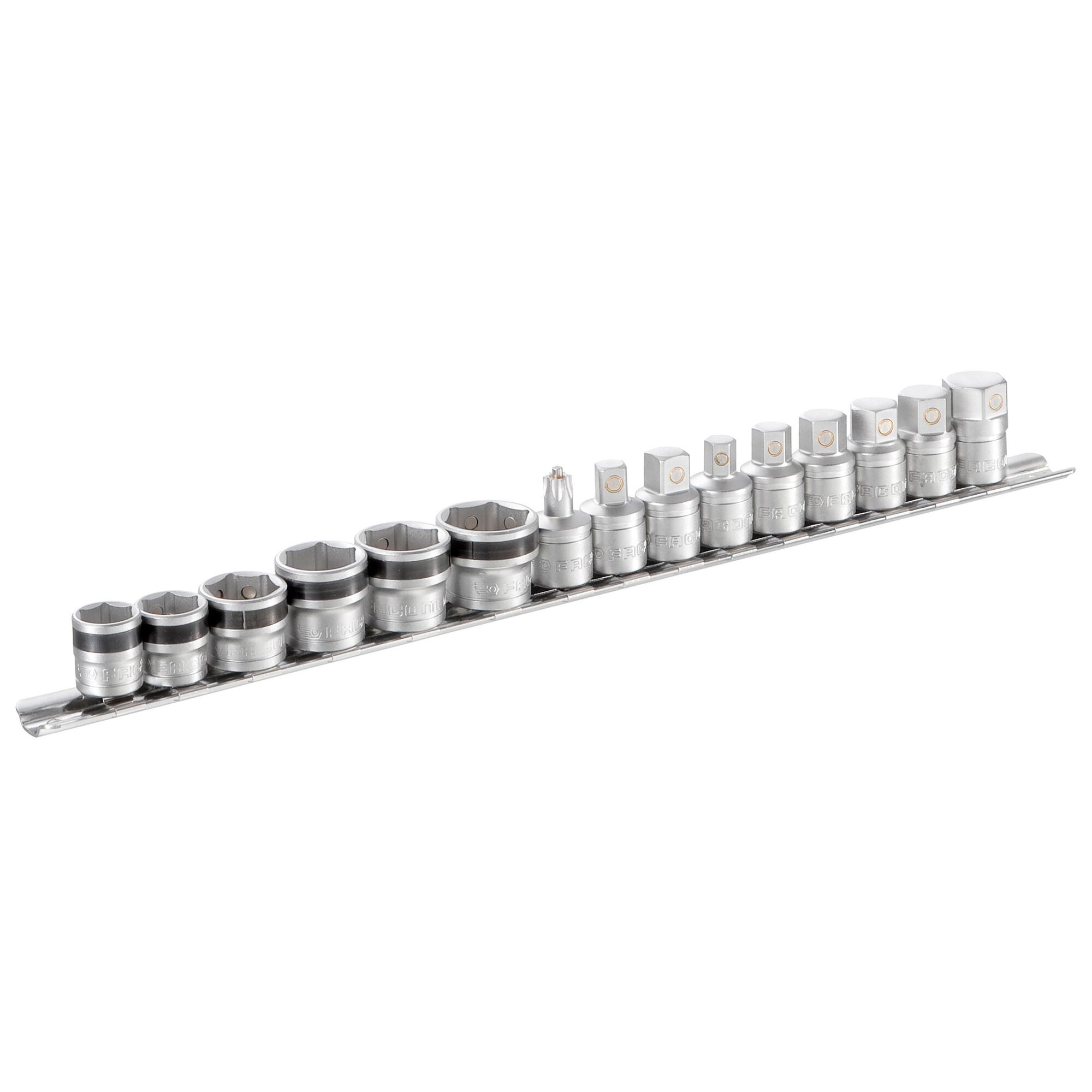 Facom 15-Piece Metric 3/8 in Oil Drain Socket Set, 6 point
