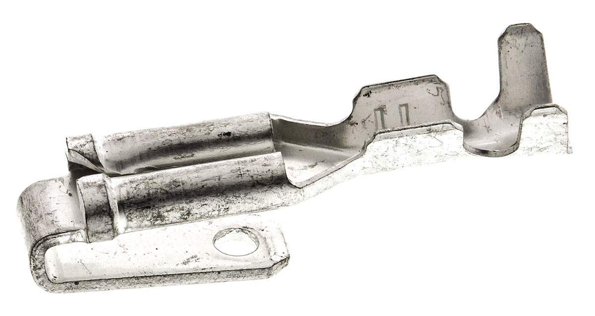 TE Connectivity FASTON .110 Uninsulated Female Spade Connector, Piggyback Terminal, 2.79 x 0.51mm Tab Size, 0.3mm² to