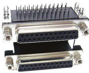 Amphenol Communications Solutions L17H 25 Way Right Angle Through Hole D-sub Connector Socket, 2.77mm Pitch, with 4-40