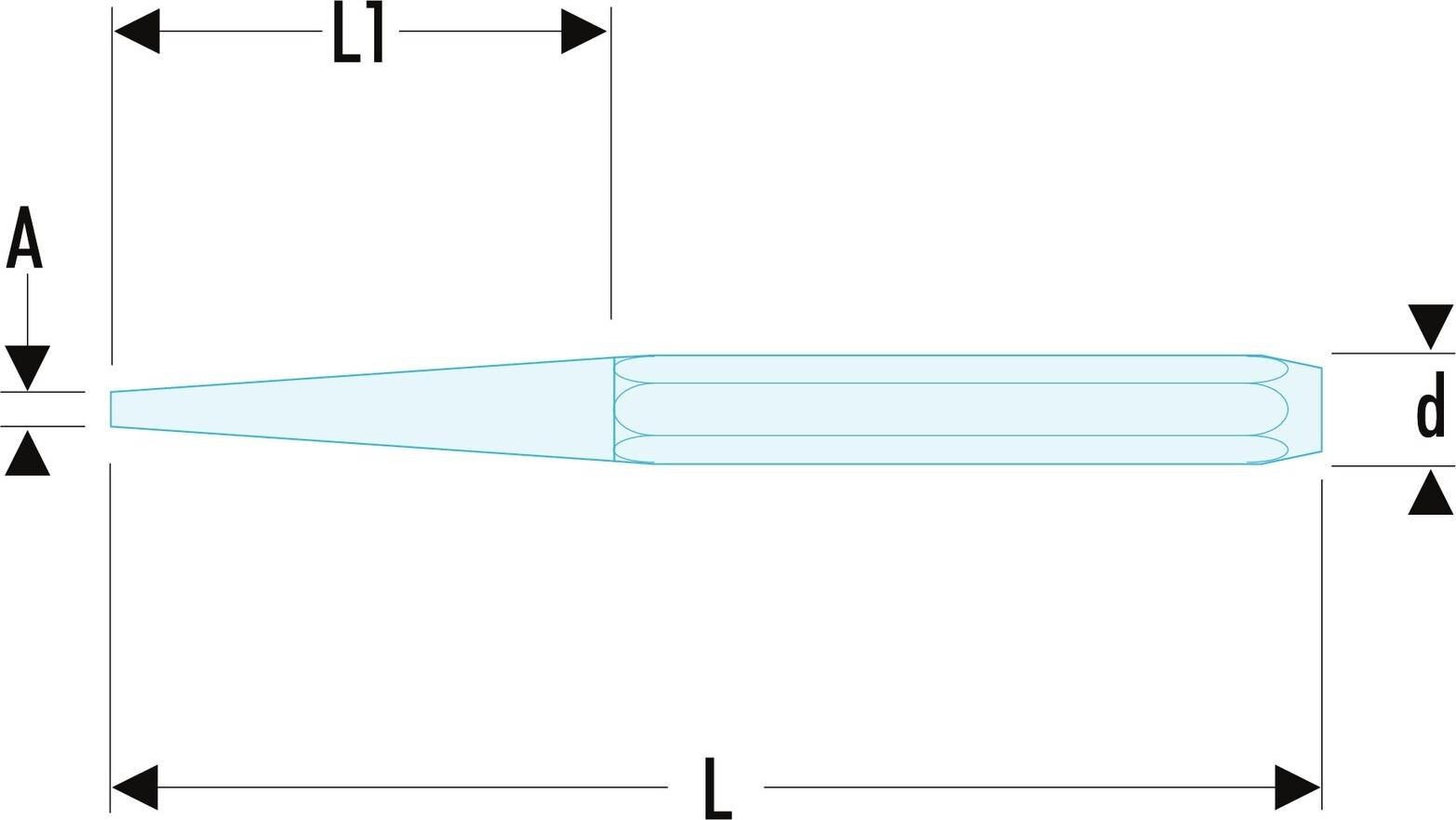Facom 1-Piece Punch, Centre Punch, 3 mm Shank, 120 mm Overall