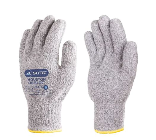 Skytec SKY07 Grey Polyvinyl Chloride, Nylon Work Gloves, Size 7, Terry Cotton Coating