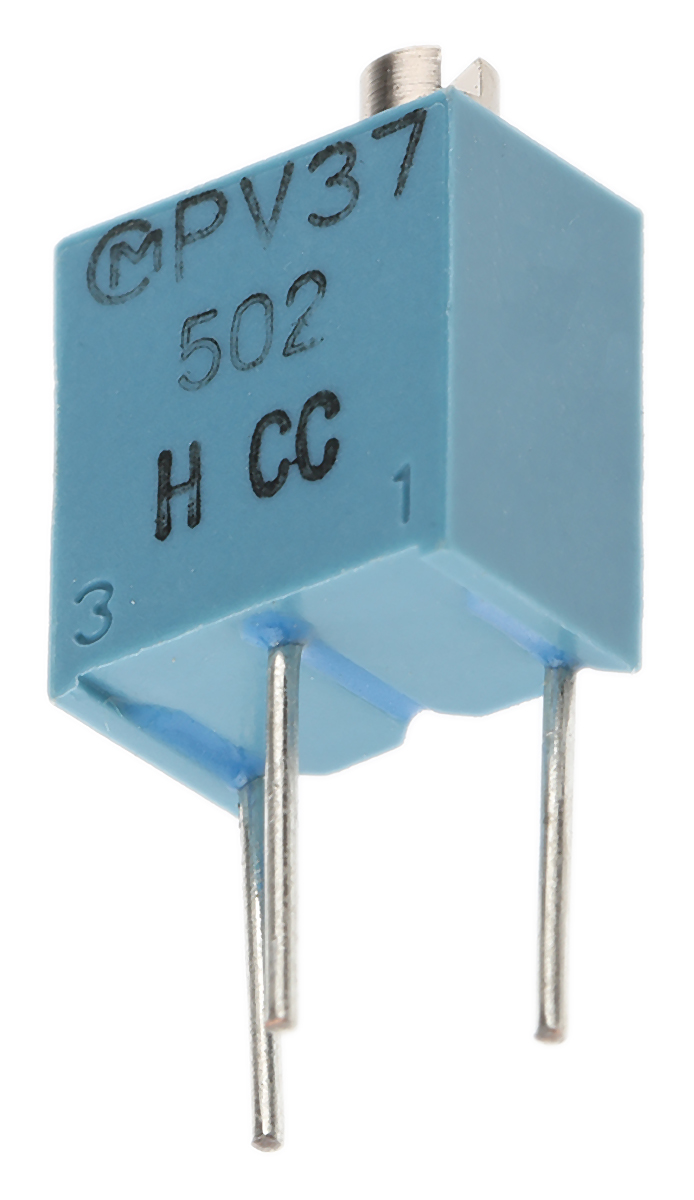 5kΩ, Through Hole Trimmer Potentiometer 0.25W Top Adjust Bourns, PV37