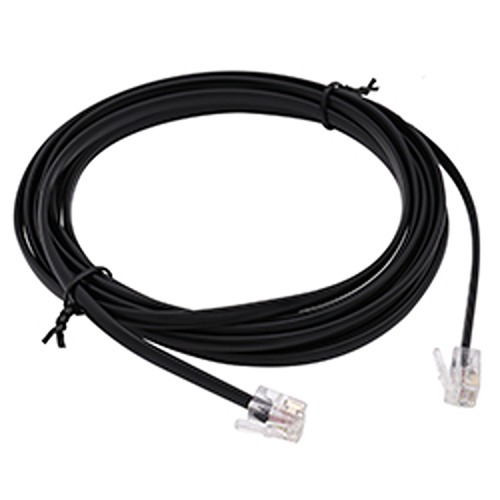 RS PRO Male RJ10 to Male RJ10 4 Core 28 AWG Telephone Cable, 4, Black Sheath, 5m