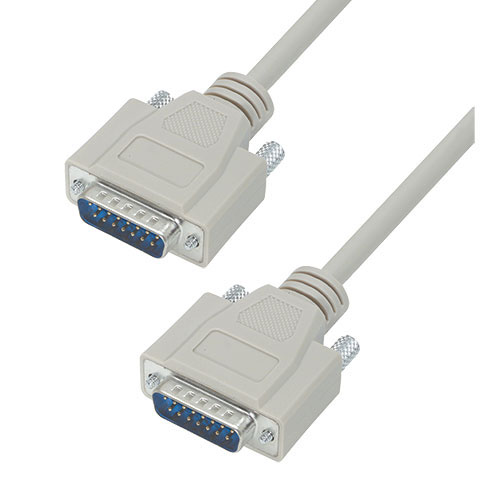 L-Com Male 15 Pin D-sub to Male 15 Pin D-sub Cable assembly, 5ft PVC