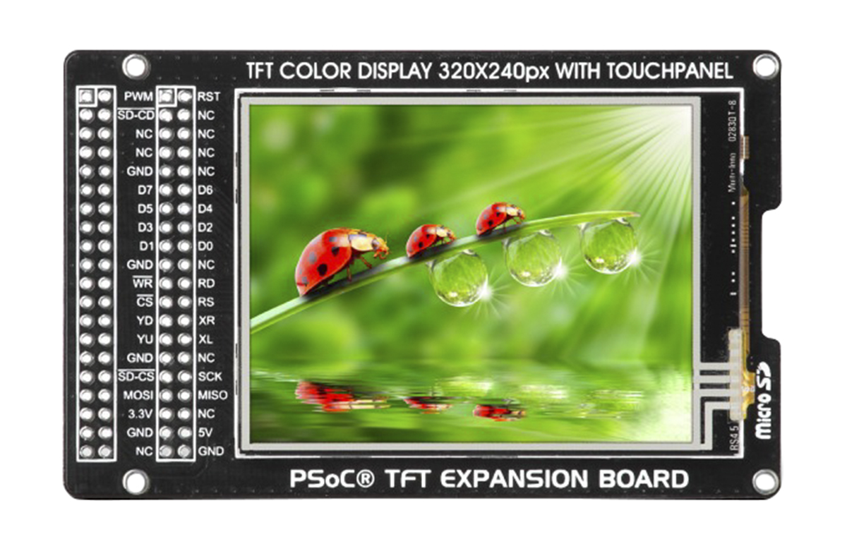 MikroElektronika MIKROE-1484, PSoC TFT 2.8in Expansion Board With MI0283QT-9A for CY8CKIT-050 PSoC® 5LP