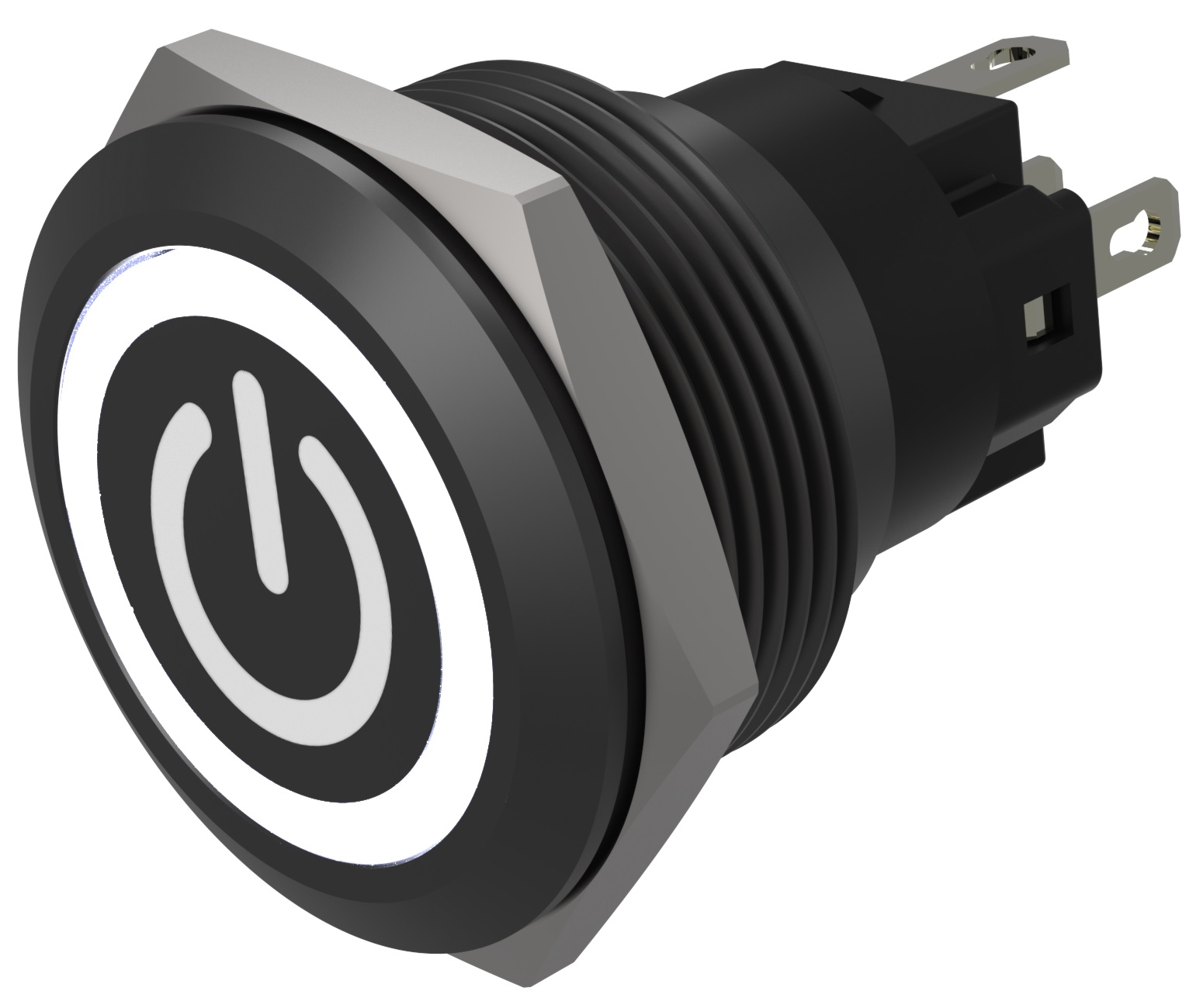 EAO Series 82 Series Illuminated Push Button Switch, Momentary, Flush Mount, 22mm Cutout, SPST, SPST, White LED, 24V,