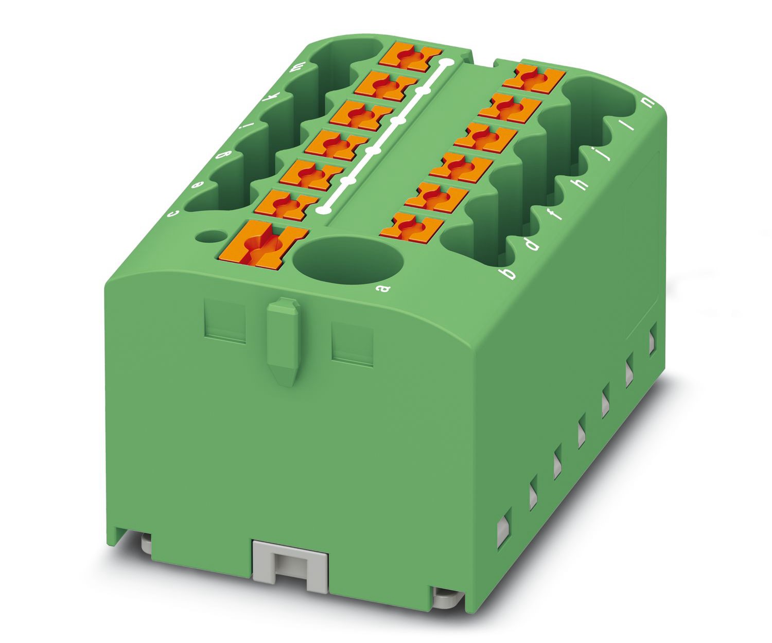 Phoenix Contact Distribution Block, 13 Way, 4mm², 24A, 450 V, Green