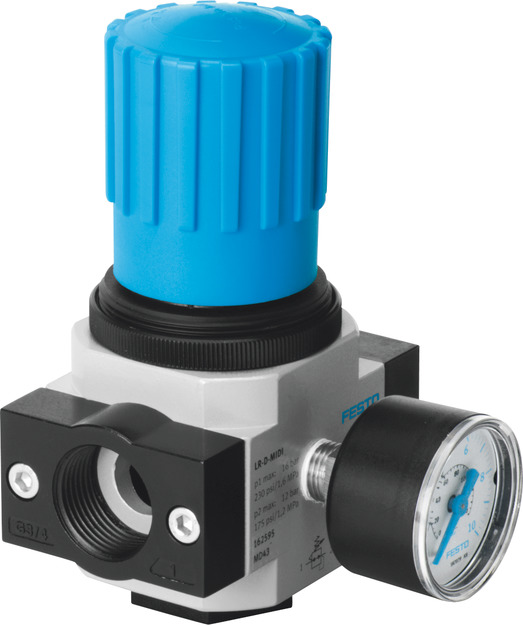Festo G 3/8 Pneumatic Regulator - 0.5bar to 12bar, 16bar max. input, 159580
