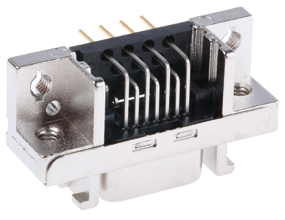 3M MDR 102 14 Way Right Angle Through Hole D-sub Connector Socket, 2.54mm Pitch