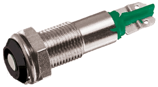 Signal Construct Green Indicator, 20 → 28V, 6mm Mounting Hole Size, Lead Wires Termination