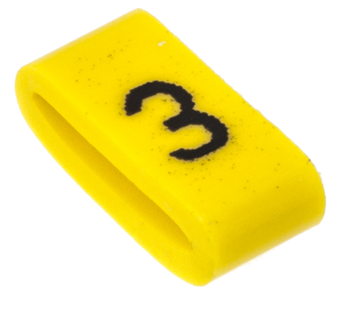 HellermannTyton Ovalgrip Slide On Cable Markers, Black on Yellow, Pre-printed "3", 2.5 → 6mm Cable, 901-10481
